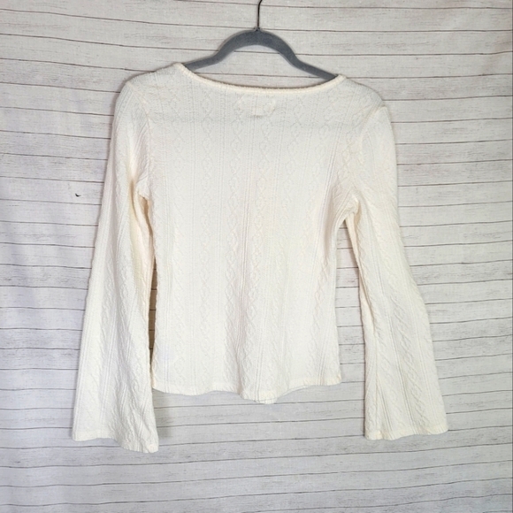 IDYLLWIND WADE LONG SLEEVE TEXTURED HENLEY SHIRT IN IVORY, SZ XS - Picture 14 of 16